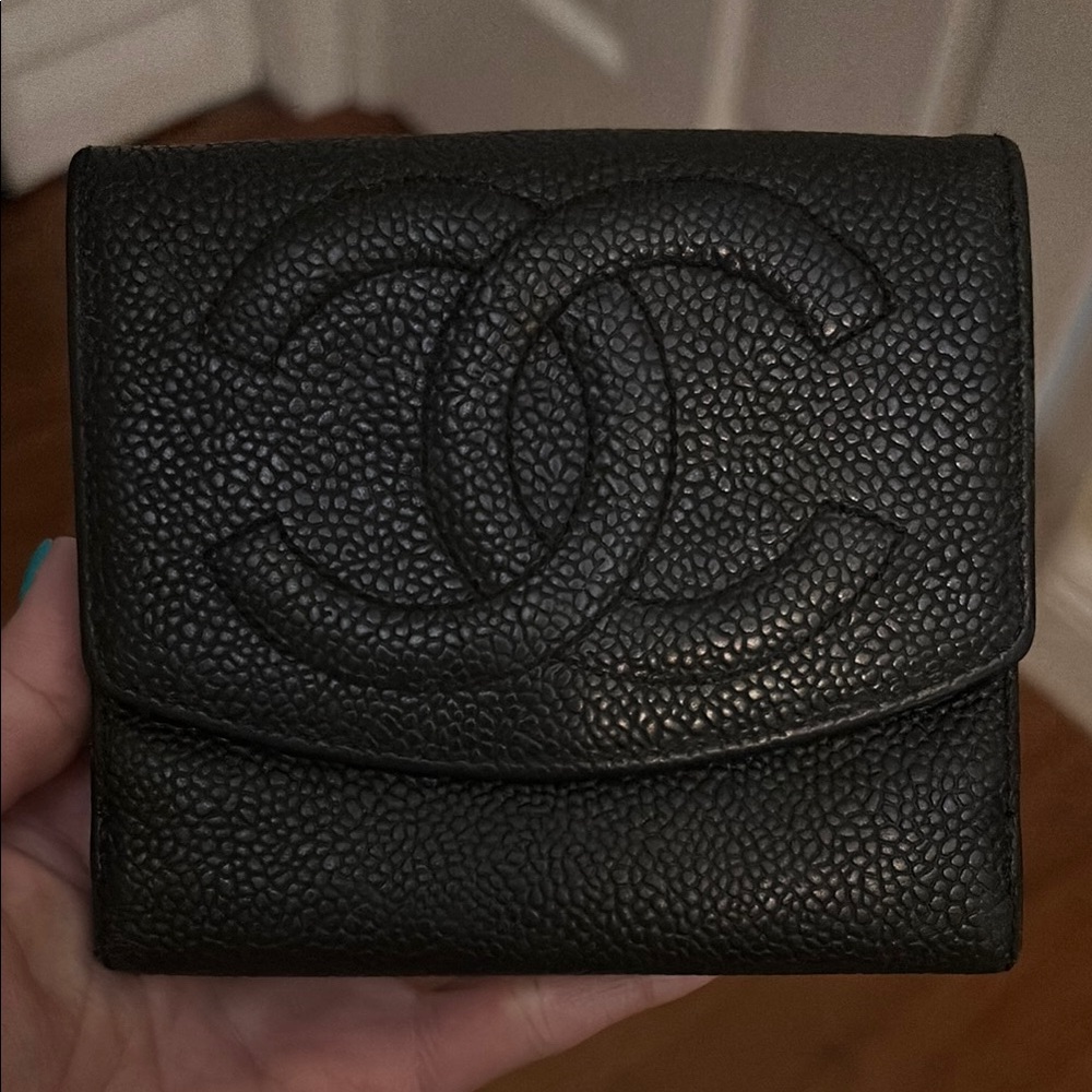 Chanel Black Caviar Leather Wallet